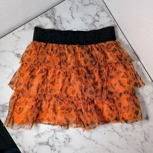 Halloween TUTU Size 3T Ruffled Orange With Assorted Pattern NWOT